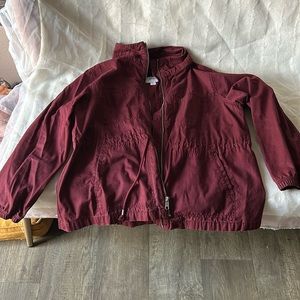 Maroon Drawstring lightweight cotton Jacket